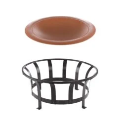 30 In. W X 20 In. H Round Steel Wood Burning Outdoor Deep Fire Pit In Copper/Black With Grilling Grate -Fire Place Store multi colored pure garden wood burning fire pits hw1500260 76 1000