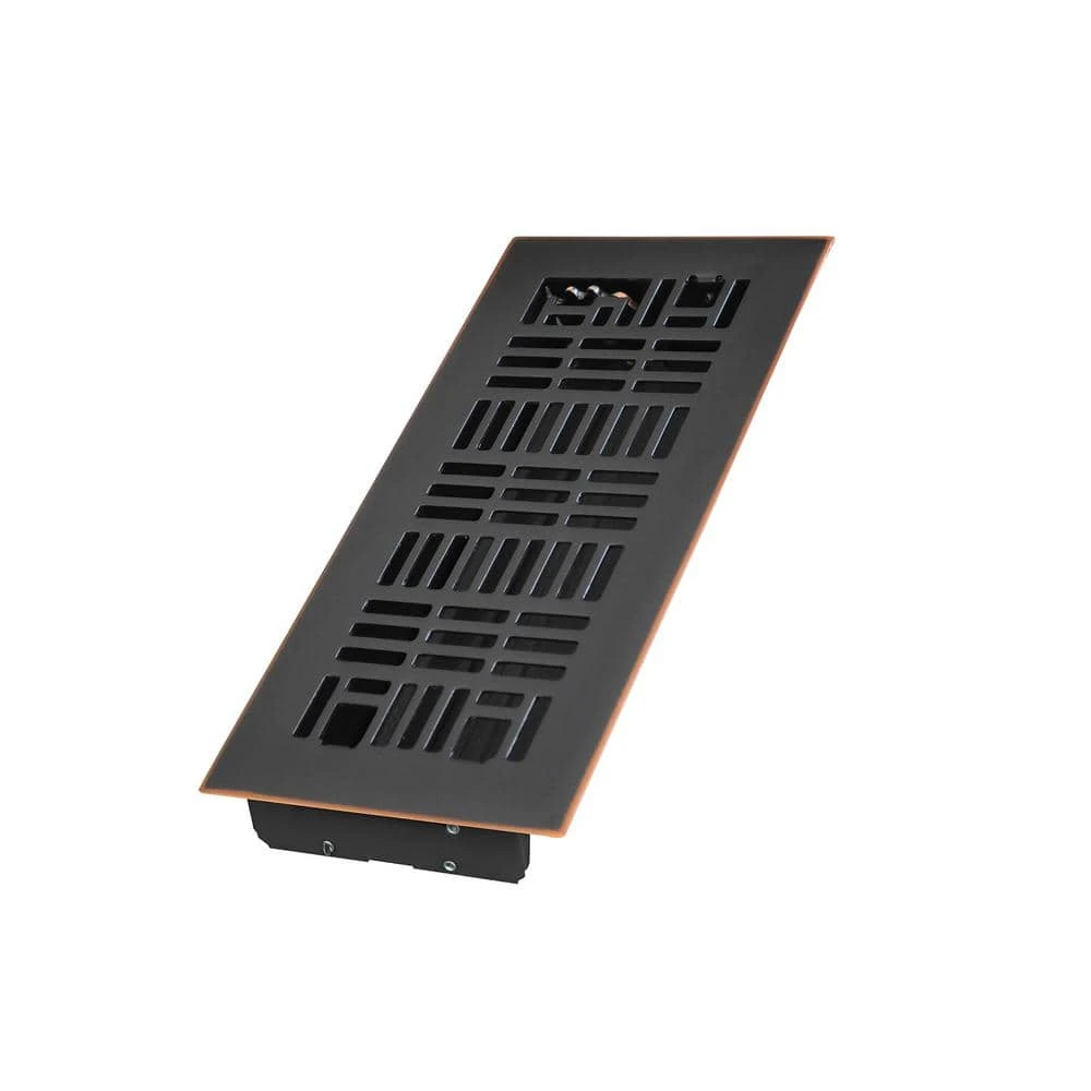 Art Nouveau 4 In. X 10 In. Steel Floor Register In Oil Rubbed Bronze 3 Art Nouveau 4 In. X 10 In. Steel Floor Register In Oil Rubbed Bronze - Image 3