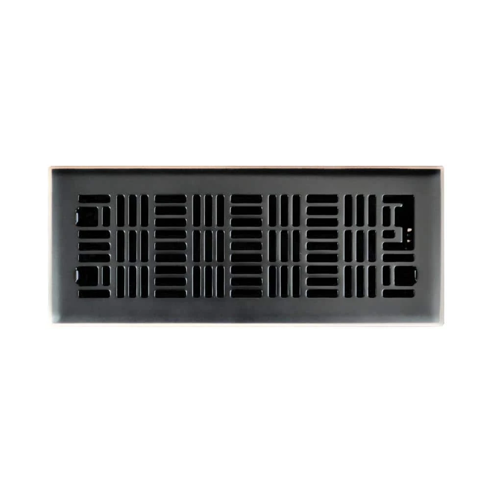 Art Nouveau 4 In. X 12 In. Steel Floor Register In Oil Rubbed Bronze 1 Art Nouveau 4 In. X 12 In. Steel Floor Register In Oil Rubbed Bronze