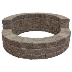 58 In. X 20 In. Concrete StackStone High Back Fire Pit Kit In Summit Blend