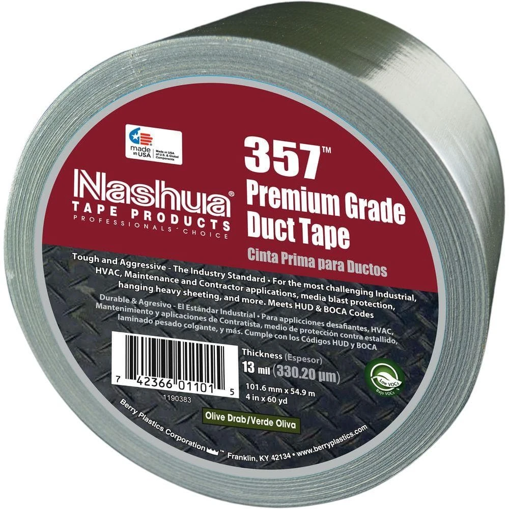 4 In. X 60 Yds. 357 Ultra Premium Olive Drab Duct Tape 1 4 In. X 60 Yds. 357 Ultra Premium Olive Drab Duct Tape