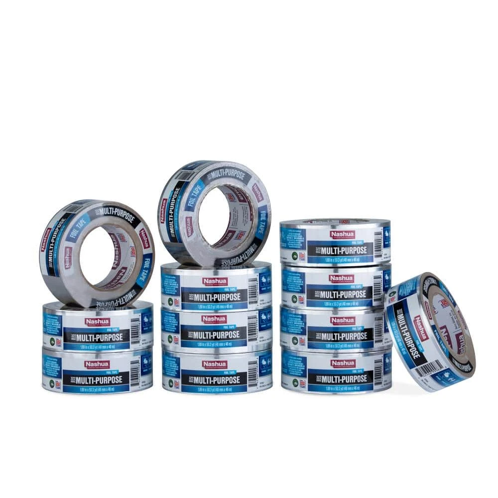 1.89 In. X 50 Yd. 322 Multi-Purpose HVAC Foil Tape Pro Pack (12-Pack) 1 1.89 In. X 50 Yd. 322 Multi-Purpose HVAC Foil Tape Pro Pack (12-Pack)