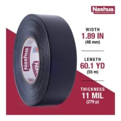 1.89 In. X 60 Yd. 398 All-Weather HVAC Duct Tape In Black -Fire Place Store nashua tape duct tape 1891329 66 1000