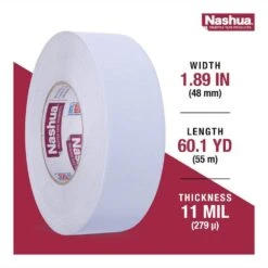 1.89 In. X 60 Yd. 398 All-Weather HVAC Duct Tape In White -Fire Place Store nashua tape duct tape 1891331 66 1000
