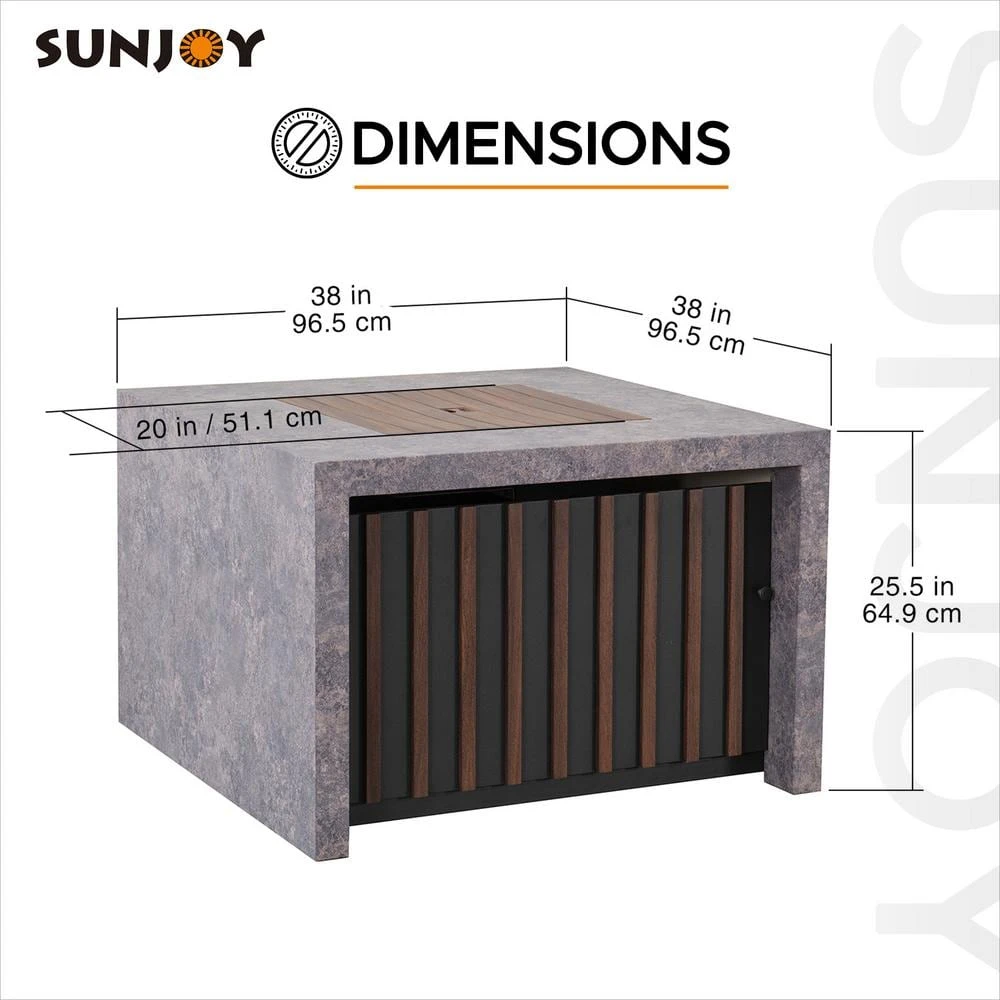 Farnsworth 38 In. W X 25.59 In. H Square LP Firepit Table 4 Farnsworth 38 In. W X 25.59 In. H Square LP Firepit Table - Image 4