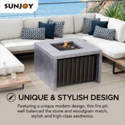 Farnsworth 38 In. W X 25.59 In. H Square LP Firepit Table 18 Farnsworth 38 In. W X 25.59 In. H Square LP Firepit Table -Fire Place Store natural stone finish ambercove fire pit kits a302006300 fa 1000