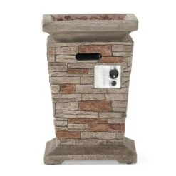 Laguna 19.50 In. X 29.00 In. Square Stone MGO Outdoor Patio Fire Pit - 40,000 BTU