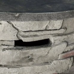 Ophelia 32 In. X 24 In. Circular MGO Propane Outdoor Patio Fire Pit -Fire Place Store natural stone noble house gas fire pits 7549 1d 1000