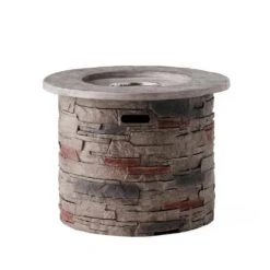 Ophelia 32 In. X 24 In. Circular MGO Propane Outdoor Patio Fire Pit -Fire Place Store natural stone noble house gas fire pits 7549 e1 1000