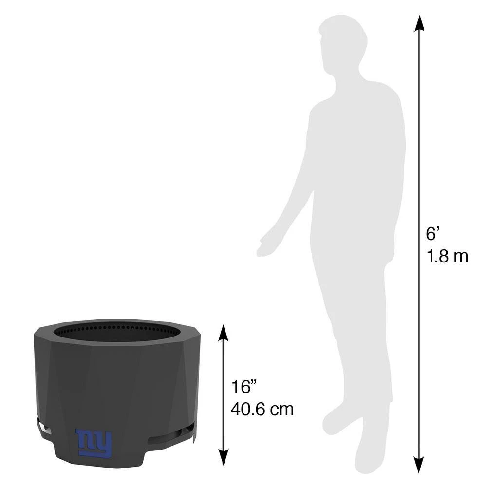 The Peak NFL 24 In. X 16 In. Round Steel Wood Patio Fire Pit - New York Giants 3 The Peak NFL 24 In. X 16 In. Round Steel Wood Patio Fire Pit - New York Giants - Image 3