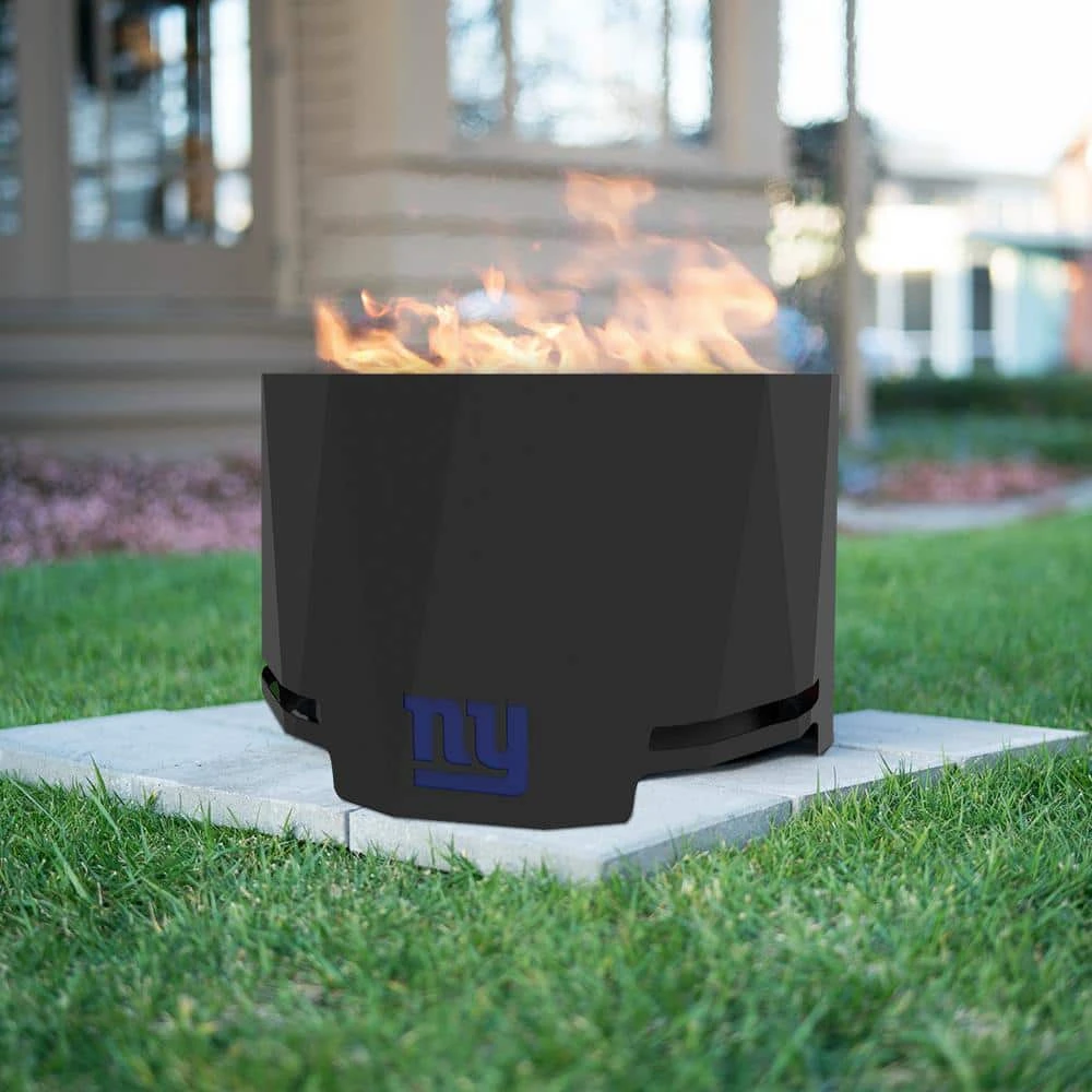 The Peak NFL 24 In. X 16 In. Round Steel Wood Patio Fire Pit - New York Giants 2 The Peak NFL 24 In. X 16 In. Round Steel Wood Patio Fire Pit - New York Giants - Image 2