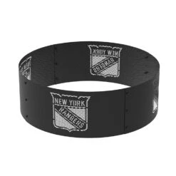 Decorative NHL 36 In. X 12 In. Round Steel Wood Fire Pit Ring - New York Rangers