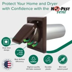 4 In. Wide-Mount Dual Door Wall Vent In Brown 9 4 In. Wide-Mount Dual Door Wall Vent In Brown -Fire Place Store no pest vent wall vents npwrb c3 1000