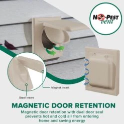 4 In. Wide-Mount Dual Door Wall Vent In Tan -Fire Place Store no pest vent wall vents npwrt 4f 1000