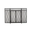 Blyfield Matte Black Metal 3-Panel Fireplace Screen