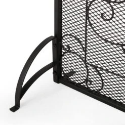 Burnell Matte Black Metal 1-Panel Fireplace Screen -Fire Place Store noble house fireplace screens 71566 4f 1000