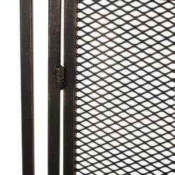 Cartwright Black Brushed Gold Metal 1-Panel Fireplace Screen -Fire Place Store noble house fireplace screens 71575 1f 1000