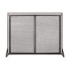 Cartwright Black Brushed Gold Metal 1-Panel Fireplace Screen