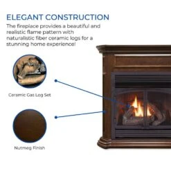 Dual Fuel Ventless Fireplace - 32,000 BTU, Remote Control, Nutmeg Finish -Fire Place Store nutmeg duluth forge gas fireplaces 170164 c3 1000