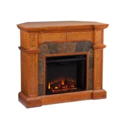 Glen Cove 45.5 In. W Convertible Electric Fireplace In Mission Oak -Fire Place Store oak freestanding electric fireplaces hd90480 1f 1000