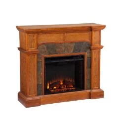 Glen Cove 45.5 In. W Convertible Electric Fireplace In Mission Oak -Fire Place Store oak freestanding electric fireplaces hd90480 31 1000