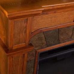 Glen Cove 45.5 In. W Convertible Electric Fireplace In Mission Oak -Fire Place Store oak freestanding electric fireplaces hd90480 c3 1000