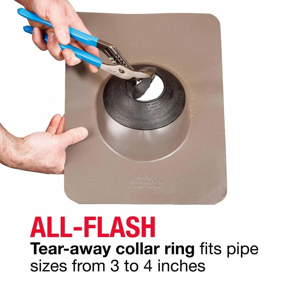 All-Flash No-Calk Vent Pipe Rain Collar With 3 In. - 4 In. Adjustable Diameter 3 All-Flash No-Calk Vent Pipe Rain Collar With 3 In. - 4 In. Adjustable Diameter - Image 3