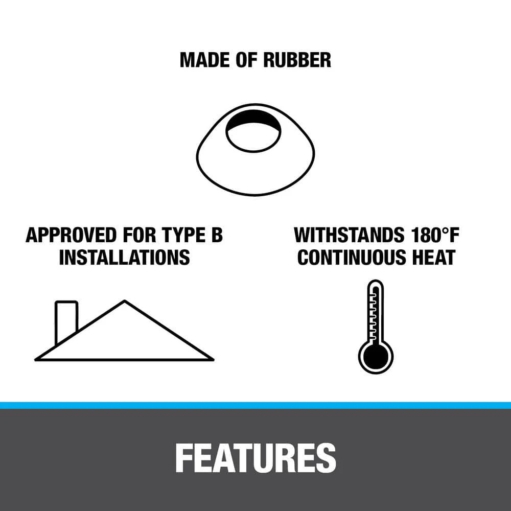 All-Flash No-Calk Vent Pipe Rain Collar With 3 In. - 4 In. Adjustable Diameter 4 All-Flash No-Calk Vent Pipe Rain Collar With 3 In. - 4 In. Adjustable Diameter - Image 4