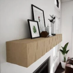 Heritage Timber Reclaimed Axed Cut 60 In. W X 9.5 In. D X 7.5 In. H Cap-Shelf Mantel -Fire Place Store oatmeal ekena millwork mantel shelves manurd10x08x60ot 1f 1000