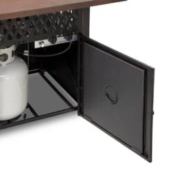 The DualHeat 37.8 In. X 30.7 In. Square Steel And Concrete Resin LP Gas Fire Pit With Hand Painted Wood Grain Mantel 27 The DualHeat 37.8 In. X 30.7 In. Square Steel And Concrete Resin LP Gas Fire Pit With Hand Painted Wood Grain Mantel -Fire Place Store oil rubbed bronze black endless summer gas fire pits gad19102es 76 1000