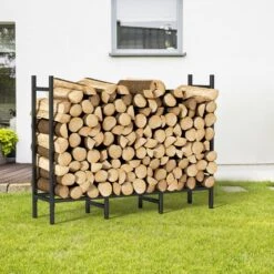 4.02*0.83*2.64 Feet, Firewood Rack, Outdoor Heavy Duty Metal Rack, Adjustable Firewood Rack, Fireplace Firewood Stacker -Fire Place Store oumilen firewood racks hd 121 wela 77 1000