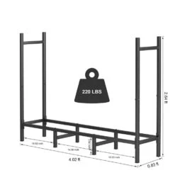 4.02*0.83*2.64 Feet, Firewood Rack, Outdoor Heavy Duty Metal Rack, Adjustable Firewood Rack, Fireplace Firewood Stacker -Fire Place Store oumilen firewood racks hd 121 wela c3 1000