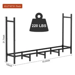 63.2 In. L X 12.01 In. W X 31.7 In. H, Outdoor Heavy Duty Metal Rack, Adjustable Fireplace Firewood Stacking Shelf -Fire Place Store oumilen firewood racks hd 80 wela c3 1000