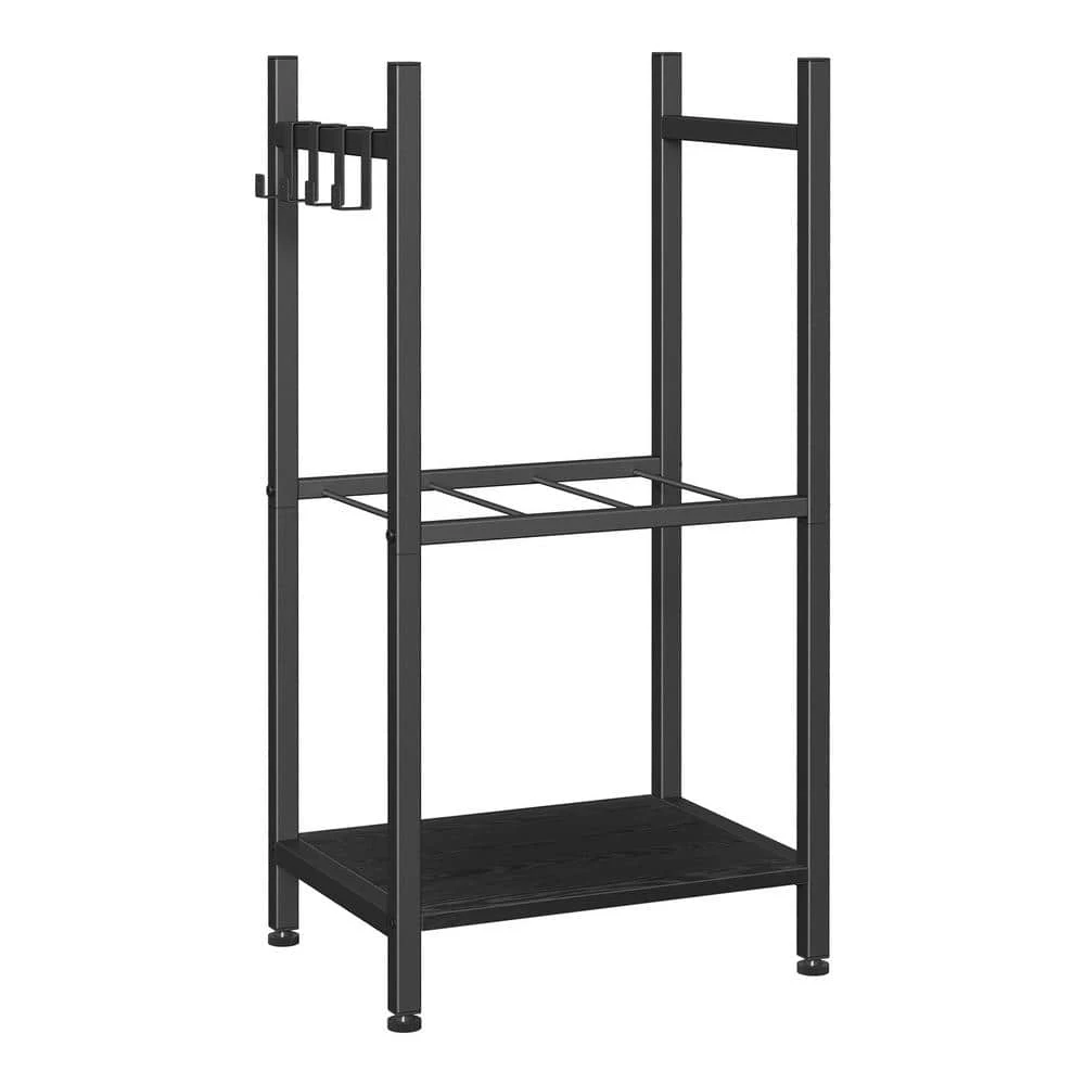 15.7 L X 12 W X 32 H In. Fireplace Firewood Storage Rack, Firewood Storage Rack, Metal, Black, With 4 Hooks 1 15.7 L X 12 W X 32 H In. Fireplace Firewood Storage Rack, Firewood Storage Rack, Metal, Black, With 4 Hooks