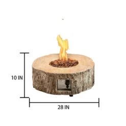 28 In. W X 10 In. H Ore Powder 30000 BTU Exterior Faux Stone Propane Fire Pit With Water Proof Cover And Lava Rock -Fire Place Store outdoor fireplaces ktkhxywydyq91 4f 1000