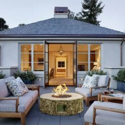 28 In. W X 10 In. H Ore Powder 30000 BTU Exterior Faux Stone Propane Fire Pit With Water Proof Cover And Lava Rock -Fire Place Store outdoor fireplaces ktkhxywydyq91 fa 1000