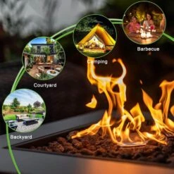 28 In. W Outdoor Powder Coated Iron 50,000 BTU Propane Fire Pit Fireplace Table 13 28 In. W Outdoor Powder Coated Iron 50,000 BTU Propane Fire Pit Fireplace Table -Fire Place Store outdoor fireplaces lxy hwhp5 44 1000