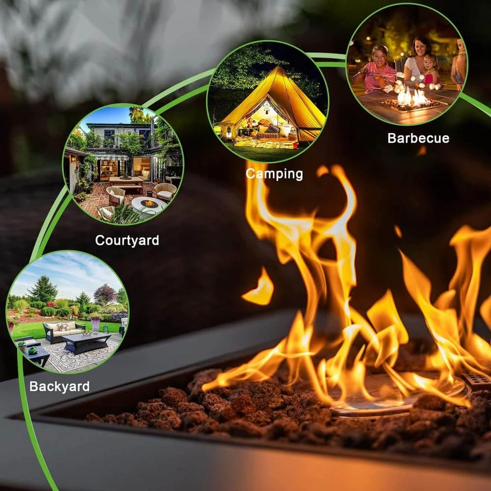 28 In. W Outdoor Powder Coated Iron 50,000 BTU Propane Fire Pit Fireplace Table 5 28 In. W Outdoor Powder Coated Iron 50,000 BTU Propane Fire Pit Fireplace Table - Image 5