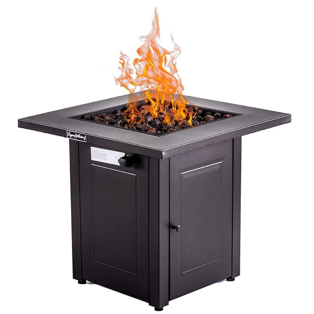 28 In. W Outdoor Powder Coated Iron 50,000 BTU Propane Fire Pit Fireplace Table 1 28 In. W Outdoor Powder Coated Iron 50,000 BTU Propane Fire Pit Fireplace Table