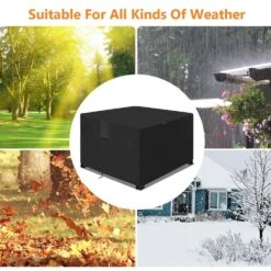 Fire Pit Cover Square, Heavy Duty PU Waterproof Patio Brazier Cover For Gas Fire Table, 45 In. L X 45 In. W X 25 In. H -Fire Place Store ovcrnibi fire pit covers and accessories wj 002 4 zhd 44 1000