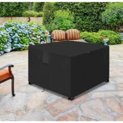 Fire Pit Cover Square, Heavy Duty PU Waterproof Patio Brazier Cover For Gas Fire Table, 45 In. L X 45 In. W X 25 In. H -Fire Place Store ovcrnibi fire pit covers and accessories wj 002 4 zhd fa 1000