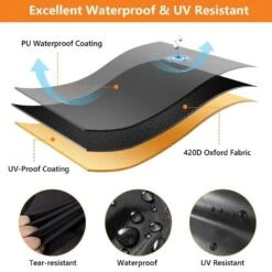 Fire Pit Cover Round, Full Coverage Patio Outdoor Fireplace Cover, Waterproof Fire Bowl Cover, Black, 45 In.D X 25 In.H -Fire Place Store ovcrnibi fire pit covers and accessories wj 003 4 zhd 1f 1000