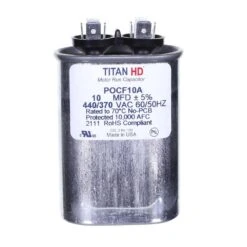 Titan HD 10 MFD 440/370-Volt Dual Voltage Oval Run Capacitor