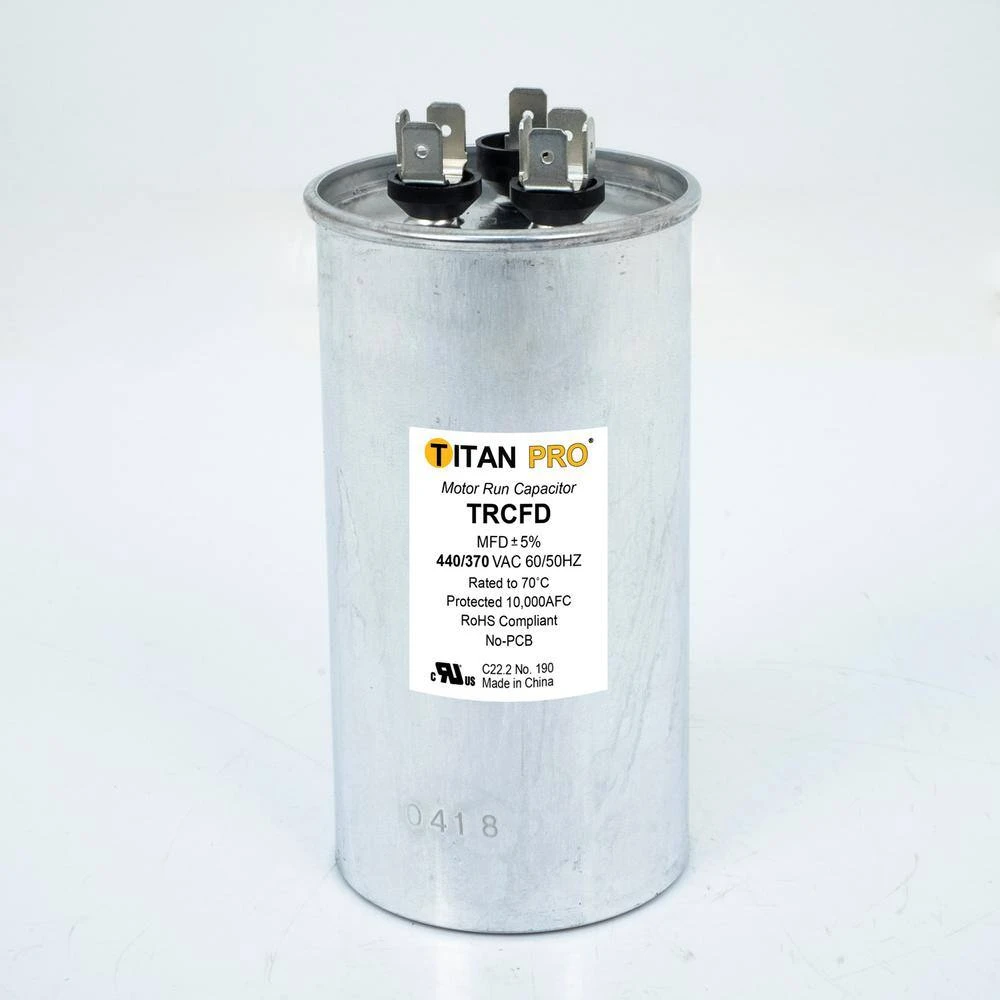 TITAN PRO 70 Plus 5 MFD 440/370V Dual Voltage Round Run Capacitor 2 TITAN PRO 70 Plus 5 MFD 440/370V Dual Voltage Round Run Capacitor - Image 2