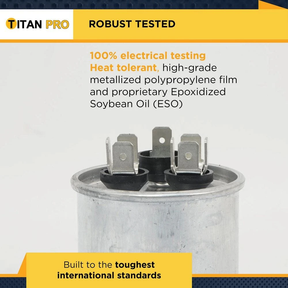 TITAN PRO 70 Plus 5 MFD 440/370V Dual Voltage Round Run Capacitor 4 TITAN PRO 70 Plus 5 MFD 440/370V Dual Voltage Round Run Capacitor - Image 4