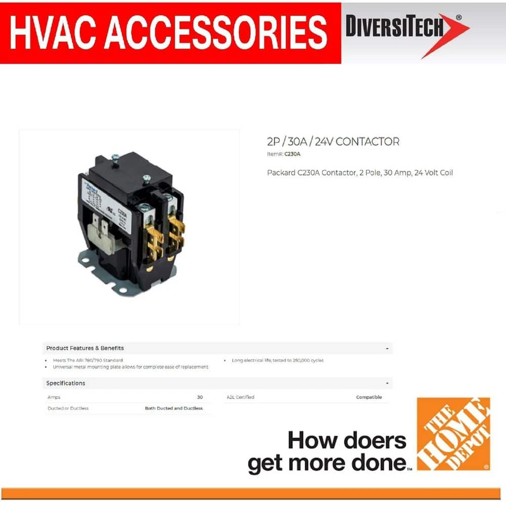 2 Pole 30 Amp 24 VAC Contactor 2 2 Pole 30 Amp 24 VAC Contactor - Image 2
