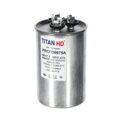 TITAN HD 80 Plus 7.5 MFD, 440-Volt/370-Volt Dual Voltage Round Run Capacitor -Fire Place Store packard grow room ventilation prcfd8075a 4f 1000