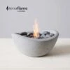 Wave 11 In Indoor/Outdoor Concrete Tabletop Fire Bowl In Pewter