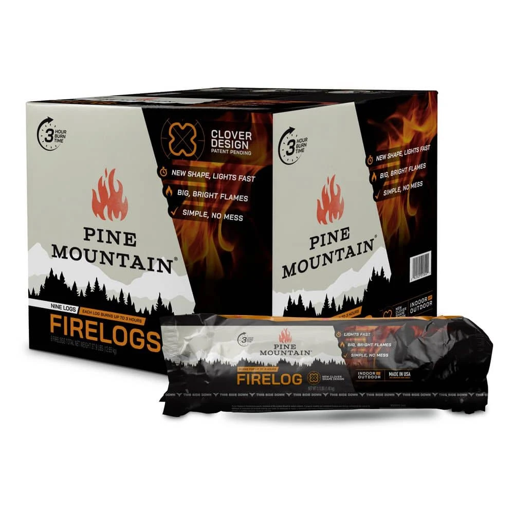 Traditional 3-Hour Firelogs, Long Burning Firelog For Fireplace, Campfire, Fire Pit, Indoor And Outdoor Use (9-Pack) 1 Traditional 3-Hour Firelogs, Long Burning Firelog For Fireplace, Campfire, Fire Pit, Indoor And Outdoor Use (9-Pack)