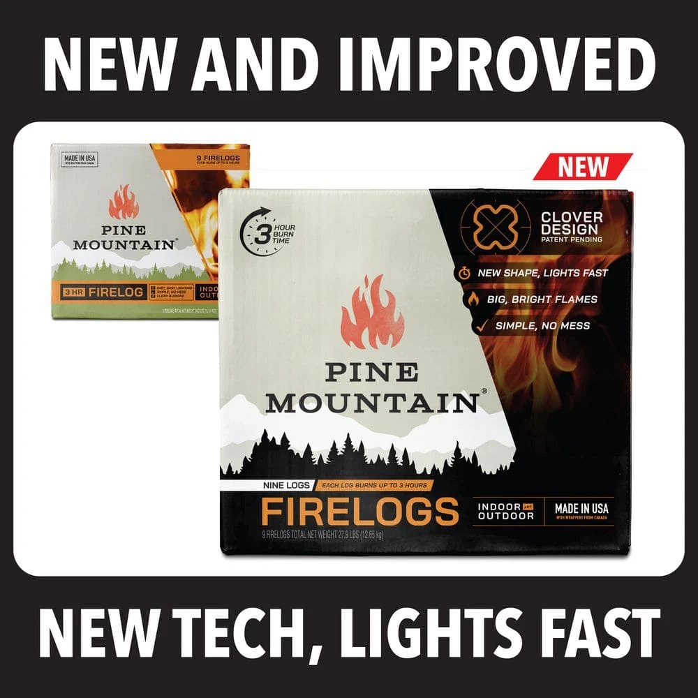 Traditional 3-Hour Firelogs, Long Burning Firelog For Fireplace, Campfire, Fire Pit, Indoor And Outdoor Use (9-Pack) 2 Traditional 3-Hour Firelogs, Long Burning Firelog For Fireplace, Campfire, Fire Pit, Indoor And Outdoor Use (9-Pack) - Image 2